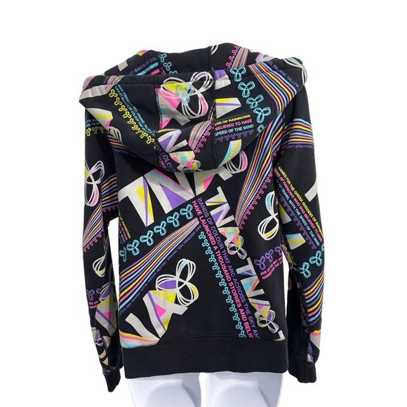 TNA Black & Multi Zipup Hooded Graphic Print Casual Street Hoodie L Music y2k - Picture 3 of 10